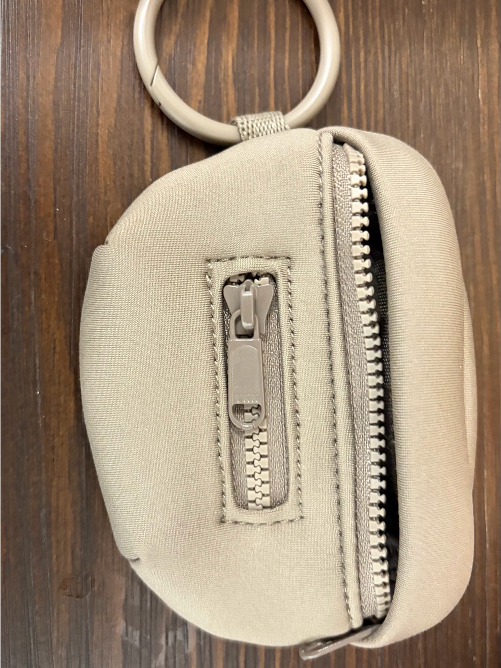 Dagne Dover Beige Keyring Mini Zip Pouch